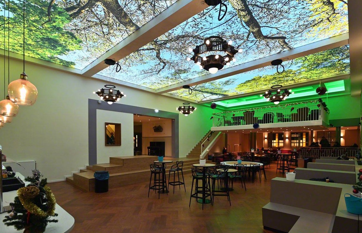 Công trình cải tạo Grand Cafe với thiết kế trần in xuyên sáng Sky Ceiling